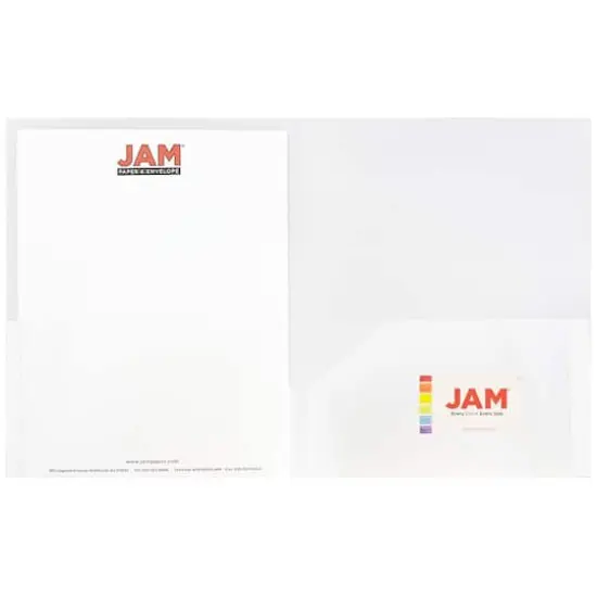 JAM Paper 9.5" x 11.5" Assorted Business Colors Plastic 2 Pocket School POP Folders, 6ct. {4}