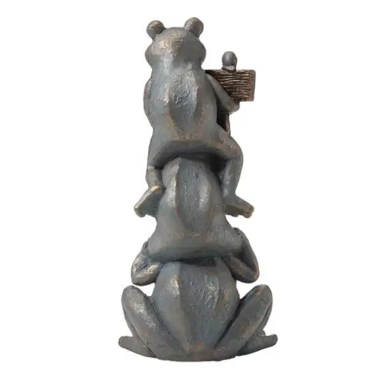 Glitzhome&reg; 28" Bronze Stacked Frog Statue {6}