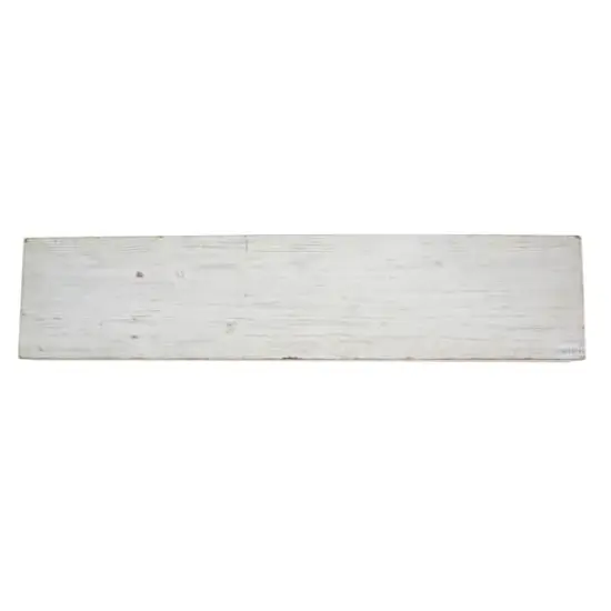 Large Whitewashed Wood Floating Wall Shelf {6}