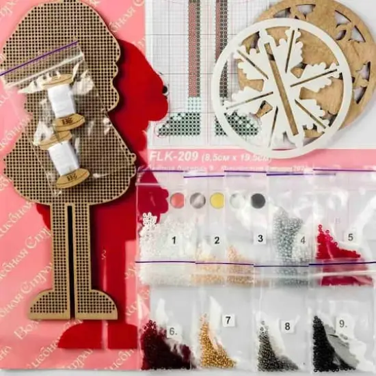 Wonderland Crafts Santa Clause Bead Embroidery on Wood Kit {4}