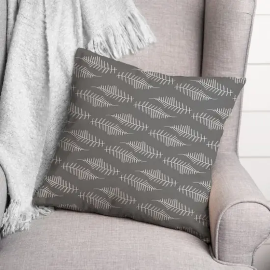 Sketched Fern Pattern Throw Pillow 18" x 18" {3}