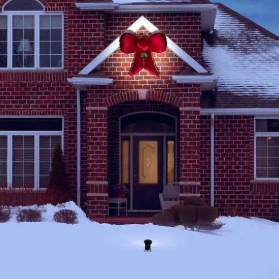 4.5ft. Airblown&reg; Inflatable Mixed Media Hanging Velvet Bow with External Spotlight {3}