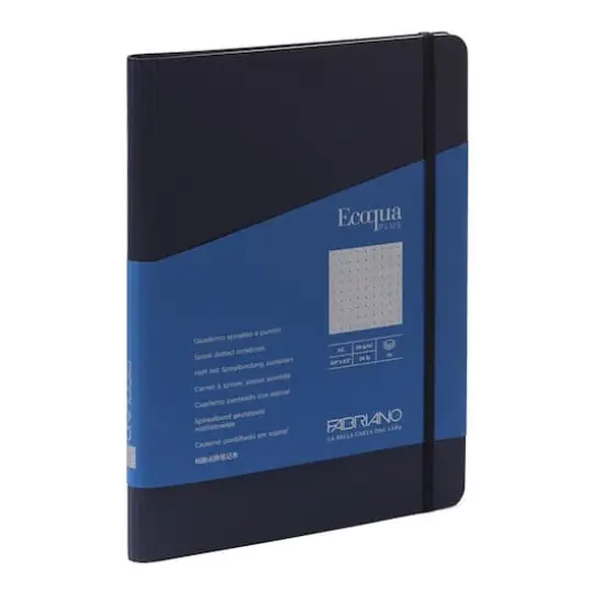 Fabriano&reg; Ecoqua Plus Dotted A5 Hidden Spiral-Bound Notebook Navy {1}