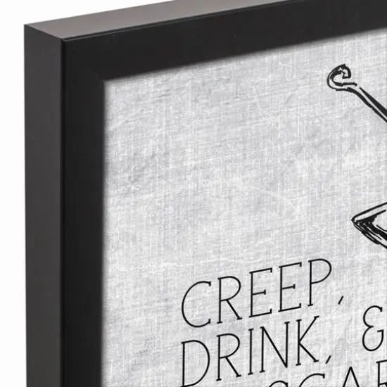 Creep Drink & Be Scary Black Framed Canvas Wall Art {3}