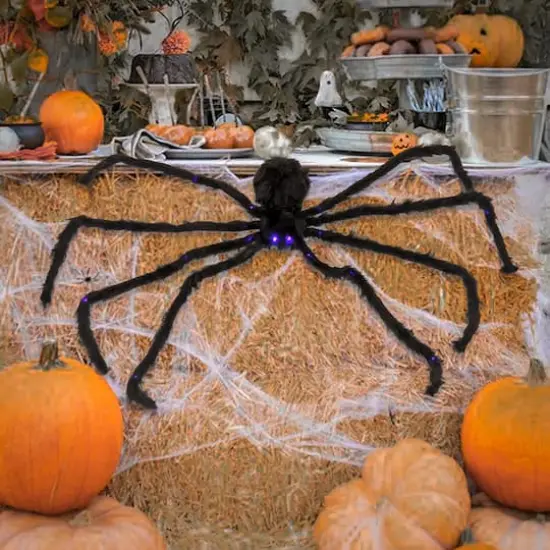 4ft. Halloween Spider with 26 Purple Battery-Operated Steady On LED Lights {3}