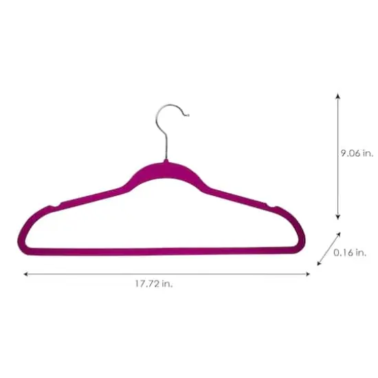 Simplify Super Slim Velvet Huggable Hangers, 10ct. Fuschia {7}