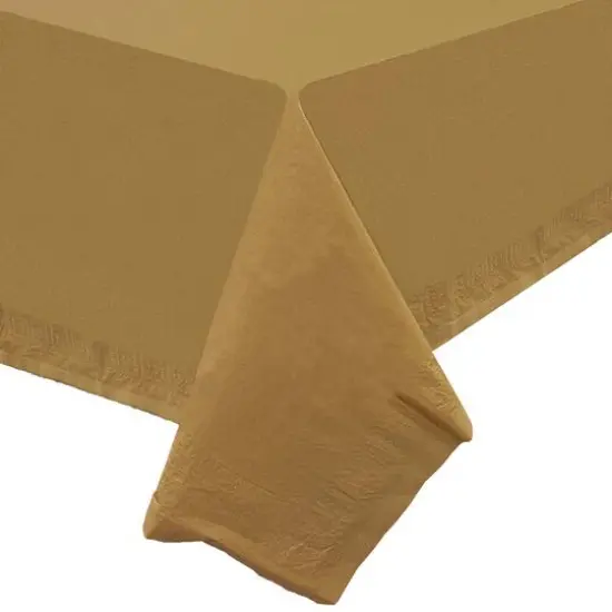 JAM Paper 108" Rectangular Plastic Lined Paper Table Cover Gold {6}