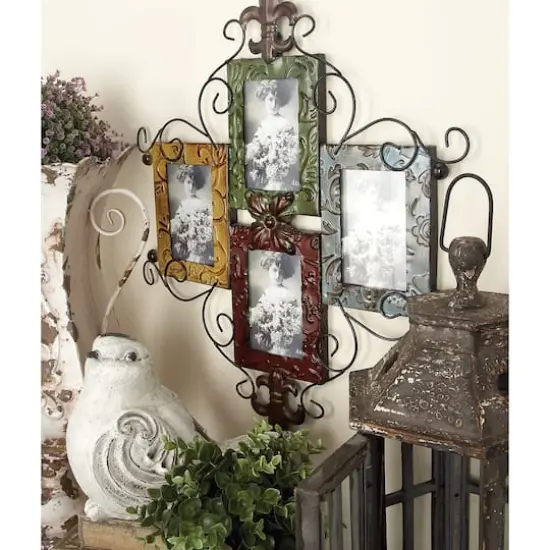 4 Opening Multicolor 4" x 6" Metal Traditional Frame {8}