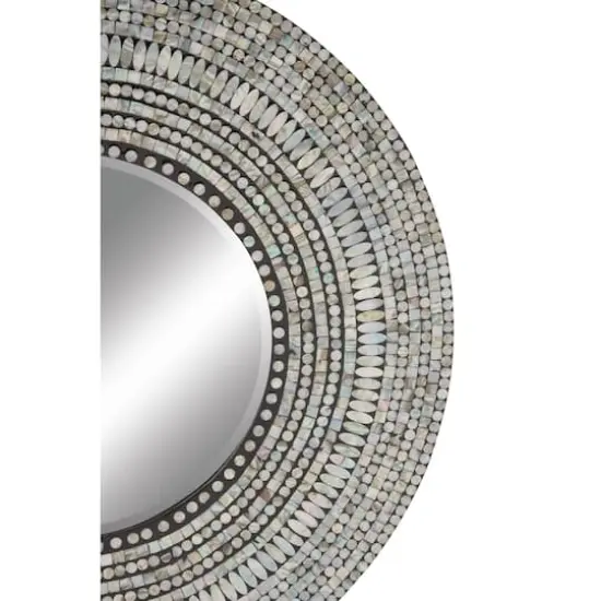 32" Blue Wood Coastal Wall Mirror {3}