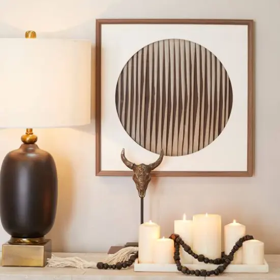 Brown Wood Contemporary Shadow Box, 24" x 2" x 24" {8}