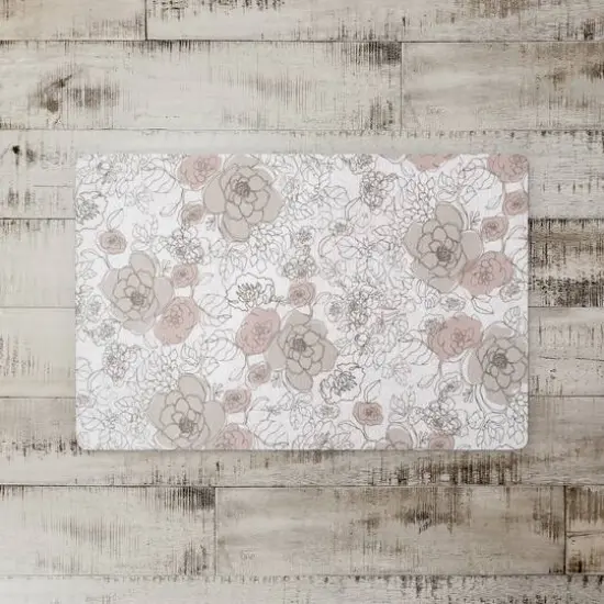 Multicolored Floral Floor Mat White {3}