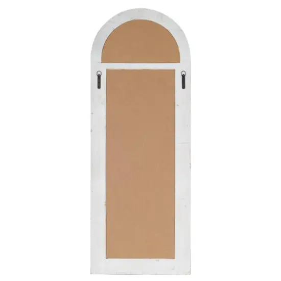 White Vintage Wood Wall Mirror {4}