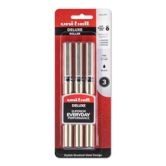 Uni-Ball&reg; Black Roller Deluxe 3 Pen Set, 0.7mm {1}