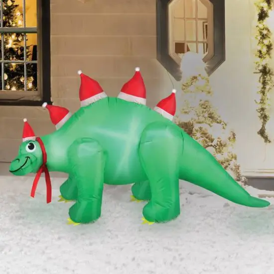 Occasions 5ft. Inflatable Santa Hat Stegosaurus {4}