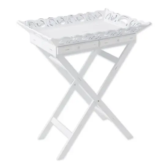 27" White Elegant Tray Stand {1}