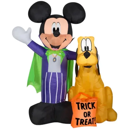 5ft. Airblown&reg; Inflatable Mickey & Pluto with Treat Sack {1}