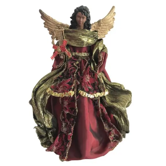 Santa's Workshop 16" Burgundy Christmas Angel Tree Topper {1}