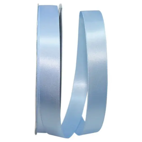 JAM Paper 7/8" x 100yd. Double Face Satin Allure Ribbon Light Blue {1}