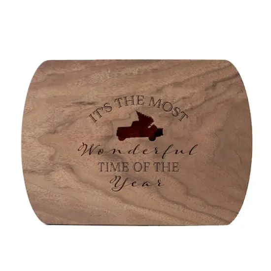 It's the Most Wonderful Time of the Year 8" x 11" Walnut Oval Cutting Board {1}