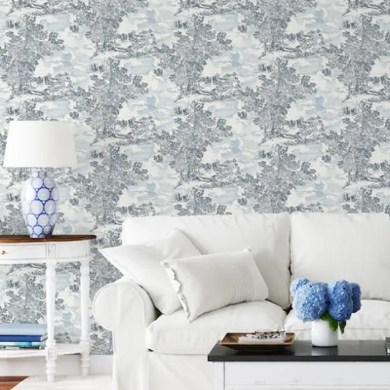 Surface Style Serene Scenes Toile Peel & Stick Wallpaper Sapphire {4}