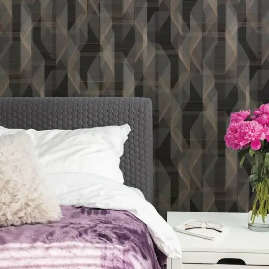 RoomMates Debonair Geometric Peel & Stick Wallpaper Black {7}