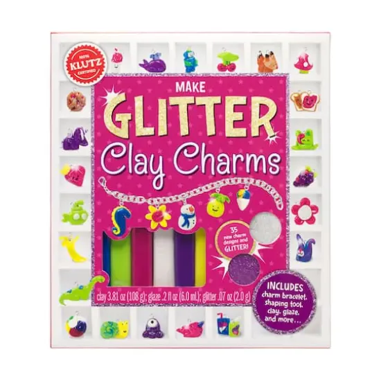 Klutz&reg; Make Glitter Clay Charms Kit {4}