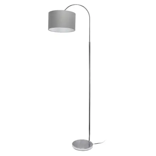 Simple Designs 65" Arched Brushed Nickel Floor Lamp Gray {1}