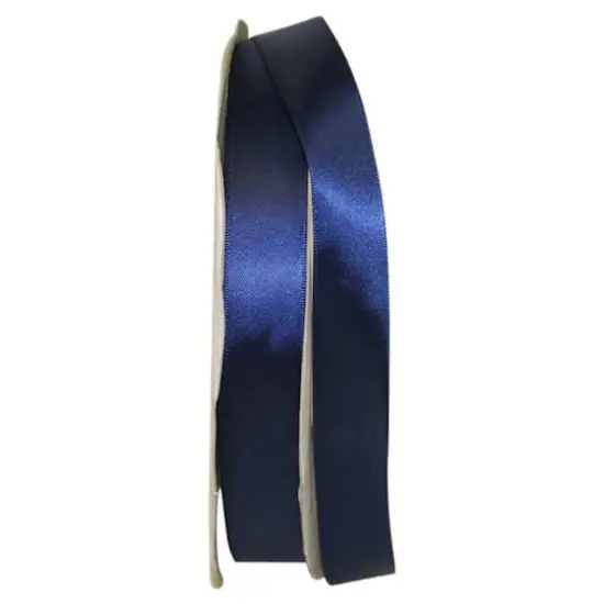 JAM Paper 7/8" x 100yd. Double Face Satin Ribbon Navy {1}