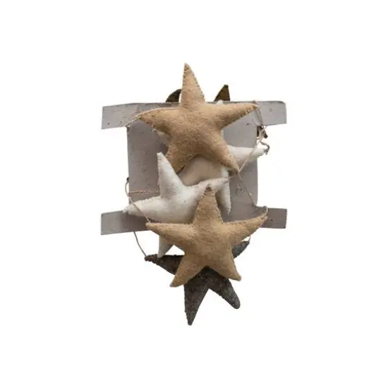 Hello Honey® 6ft. Multicolor Neutral Decorative Wool Felt Star Garland {4}