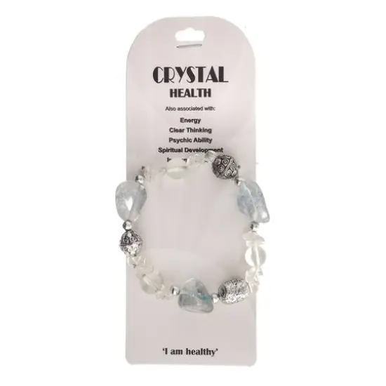 John Bead Crystal Quartz Clear Natural Stone Bracelet {1}