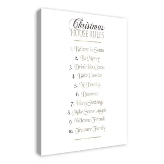 Christmas House Rules Canvas Wall Art {3}