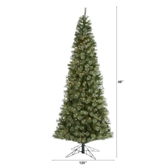10ft. Pre-Lit Cashmere Artificial Christmas Tree, Warm White LED Lights {10}