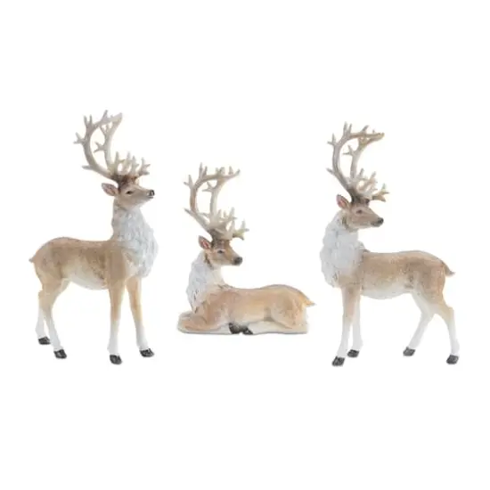 Glittered Holiday Deer Figurine Set {1}