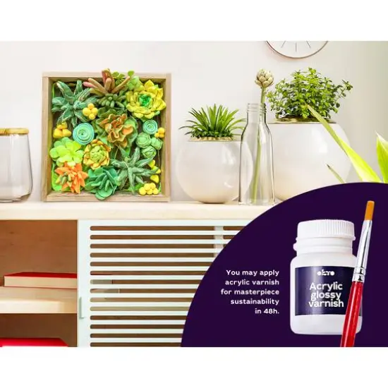 OKTO DIY Wood & Craft Energy Succulents Clay Kit {6}