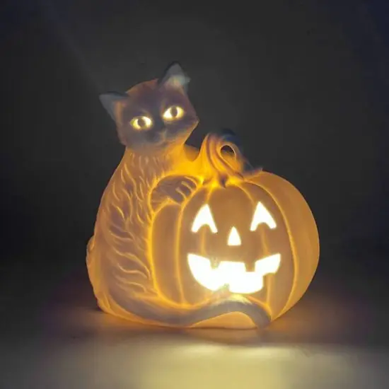 7.5" DIY Ceramic LED Pumpkin & Cat D&eacute;cor by Make Market&reg; {3}