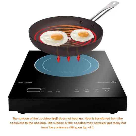 MegaChef Portable 1400W Single Induction Countertop Cooktop With Digital Control Panel {11}