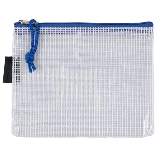 JAM Paper Blue Mesh Zipper Pouch Set {3}