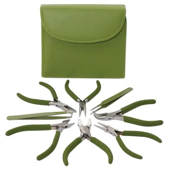 The Beadsmith&reg; Fashion Color Plier Set & Clutch Light Olive {2}