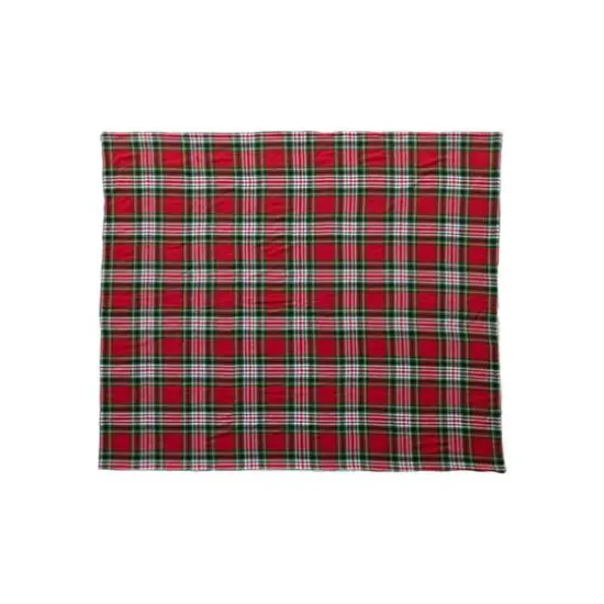 Hello Honey&reg; 60" Red Plaid Brushed Cotton Flannel Throw with Sherpa Back {1}