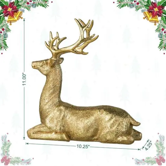 Glitzhome&reg; 11" Lying Reindeer Table D&eacute;cor {9}