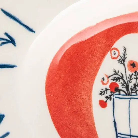 Hello Honey&reg; 8" Flower Styles Stoneware Platter Set {6}