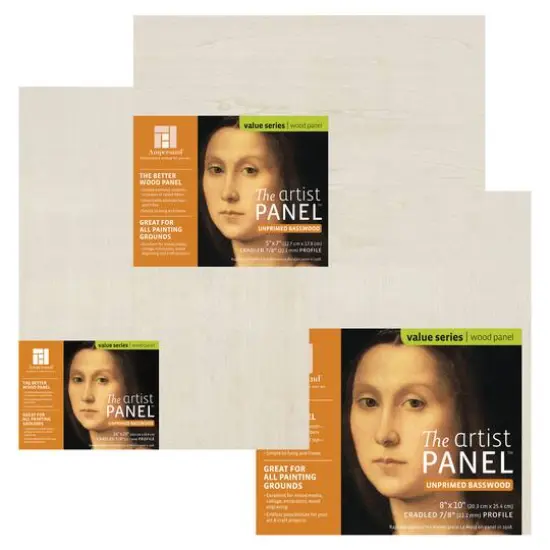Ampersand&trade; Art Artist Panel&trade; Unprimed Basswood, Cradled 7/8" Profile {1}