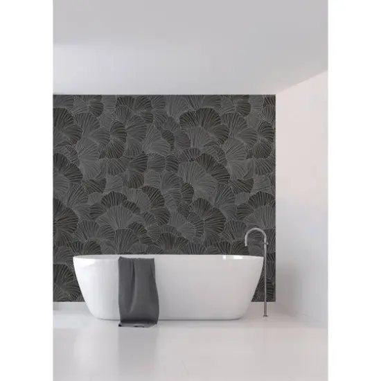 Katie Hunt Charcoal Gray Petals Wall Mural {10}