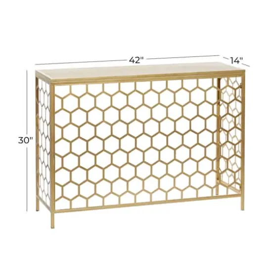 Gold Metal Contemporary Console Table 30" x 42" x 14" {8}