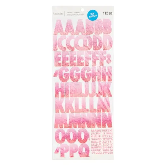 Glitter Pink Ombre Alphabet Stickers by Recollections&trade; {4}