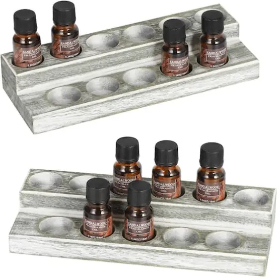 NEX™ Whitewash Essential Oils Storage Rack for 5, 10, 15, and 20mL Bottles, 2ct. {1}