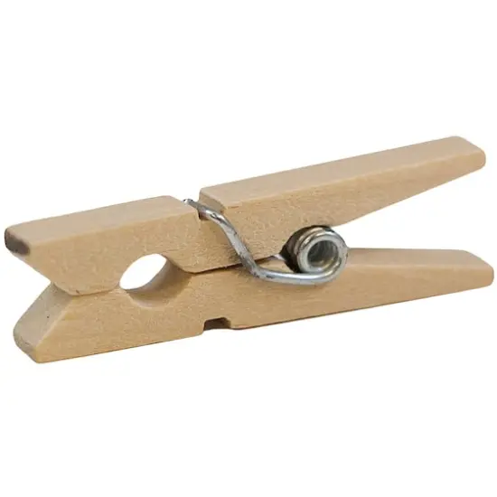 JAM Paper 1.125" Wood Clip Clothespins, 100ct. Natural {5}