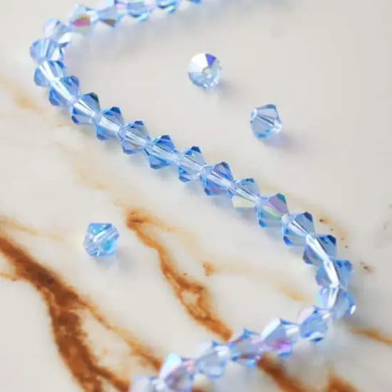 Preciosa Glass Crystal Bicone Beads, 6mm by Bead Landing&trade; Light Sapphire AB {3}