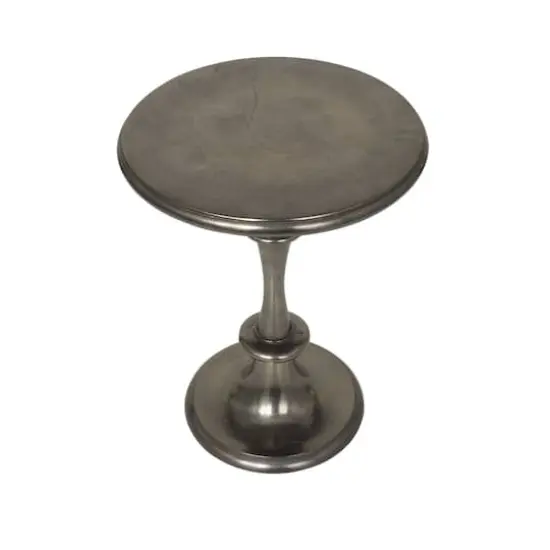 23" Black Aluminum Turned Style Accent Table {3}