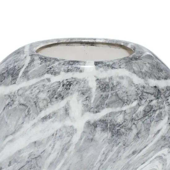 Set of 3 Grey Stoneware Contemporary Vase, 9" x 8" {11}